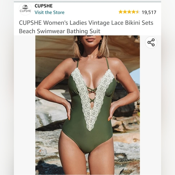 CUPSHE One Piece Swimsuit sz Small - Picture 12 of 12